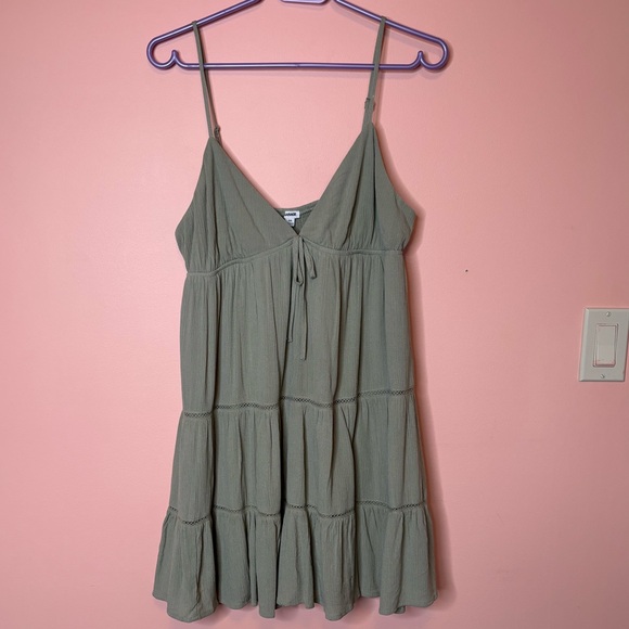 GARAGE Olive Green Mini Sundress - Picture 2 of 4